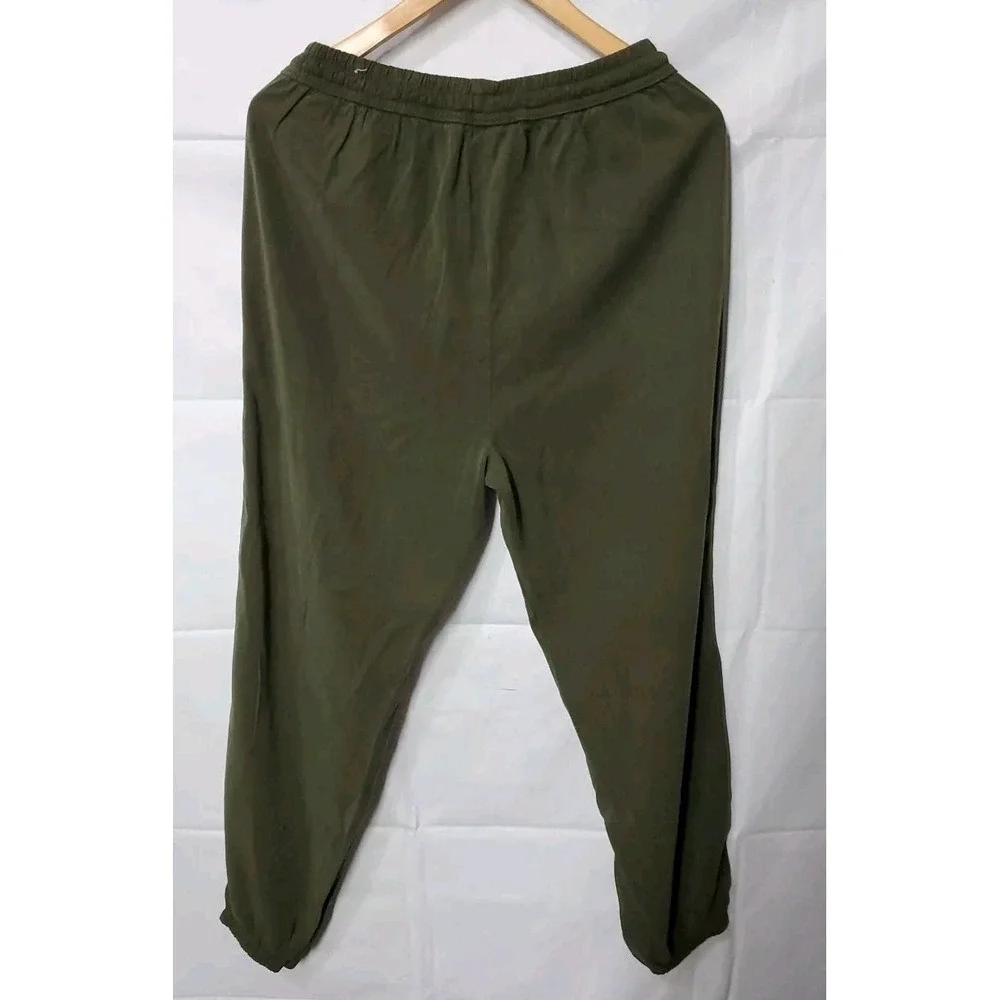 Pink Victoria's Secret Lightweight Olive Army Green Joggers Women Sz S Baggy Vtg
